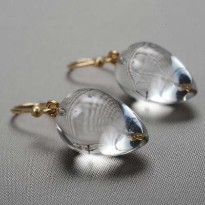 Boucles d'oreilles pendantes en verre vintage