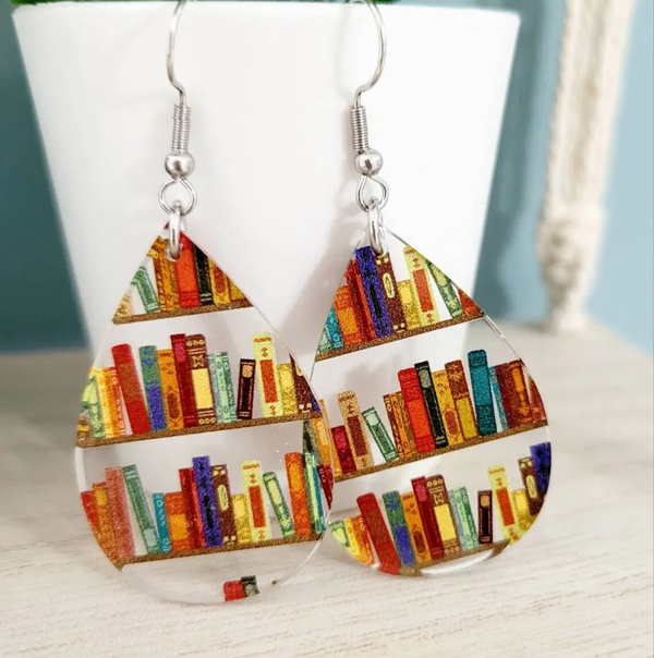 Boucles d'oreilles pendantes vintage colorées