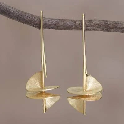 Boucles d'oreilles vintage « Écailles dorées »