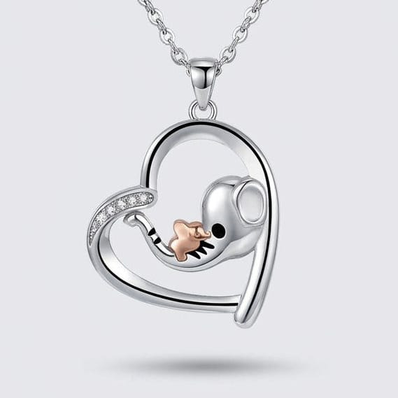 Collier Élémentaire Maman et Bébé Éléphant