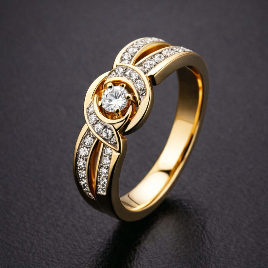 Bague en Cristal Infini Doré