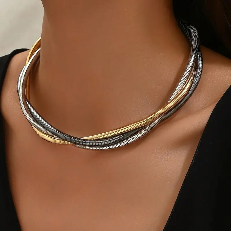 Collier Vintage Épais Superposé