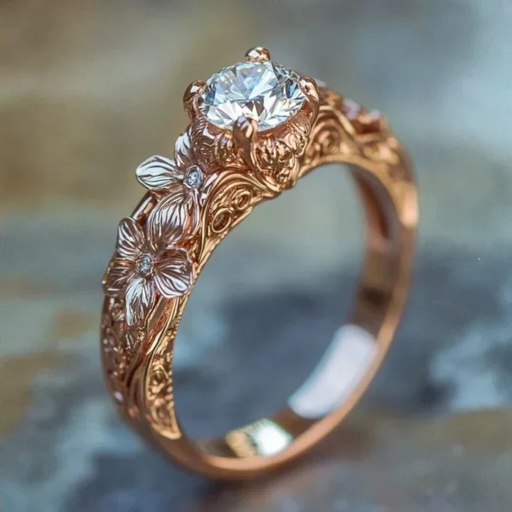 Bague en Or Cristal Fleur