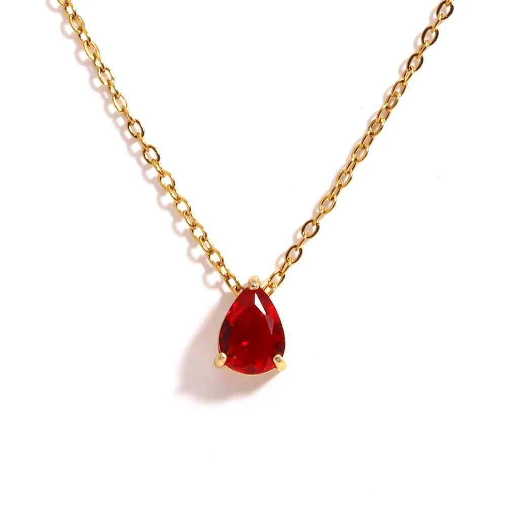 Collier Pierre de Naissance Goutte de Cristal