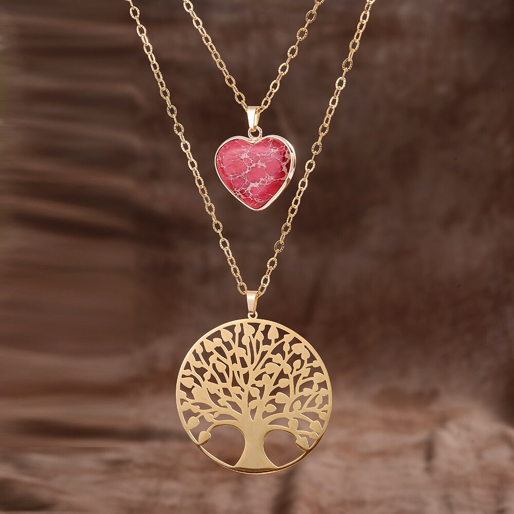 Cœur & Arbre de vie Collier