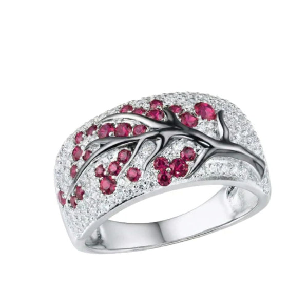 Bague Arbre de Fleurs Rubis