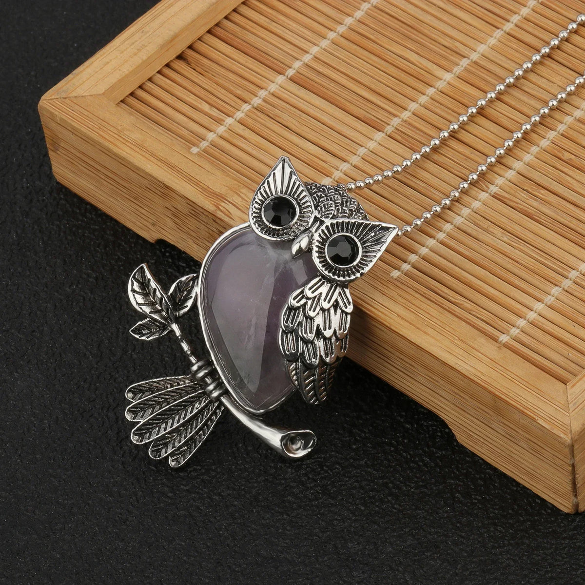 Collier Pendentif Hibou de la Sagesse en Cristal