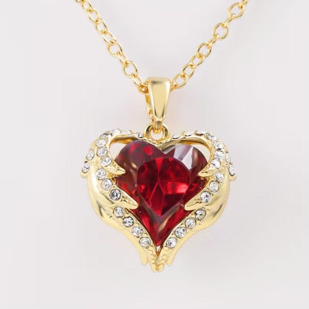 Collier en Cœur Rubis Angel Embrace