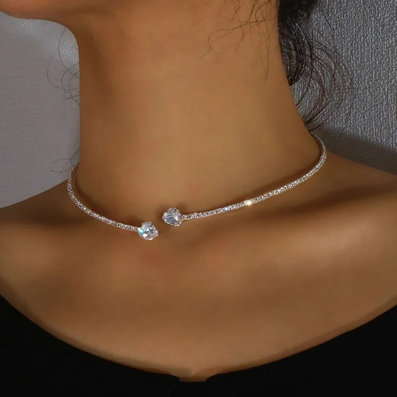 Collier vintage double oxyde de zirconium