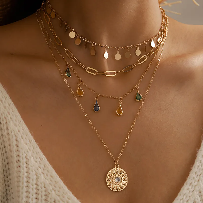 Collier Soleil Doré Vintage
