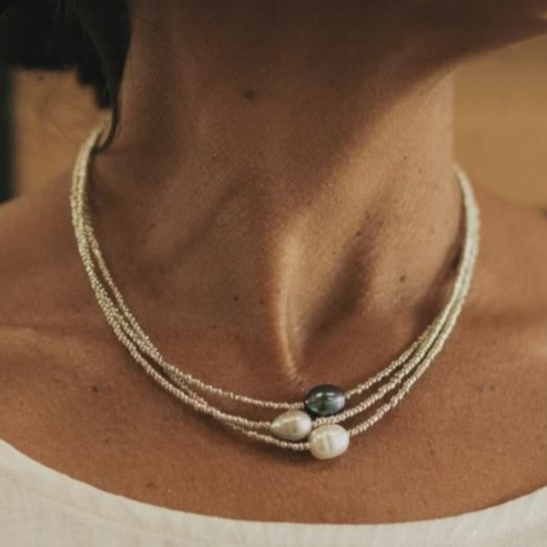 Collier de perles de culture d'eau douce vintage