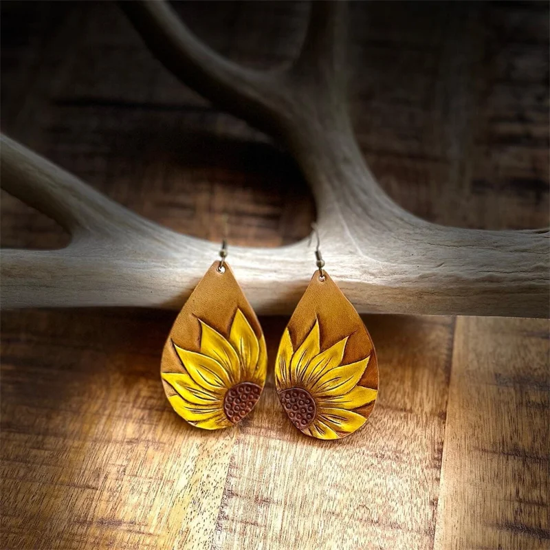 Boucles d'oreilles Tournesol Réalistes Vintage
