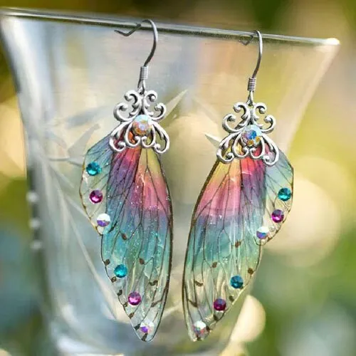Boucles d'oreilles Ailes de fée vintage