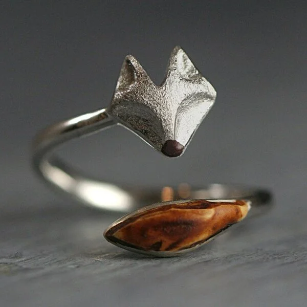 Bague vintage renard ouverte