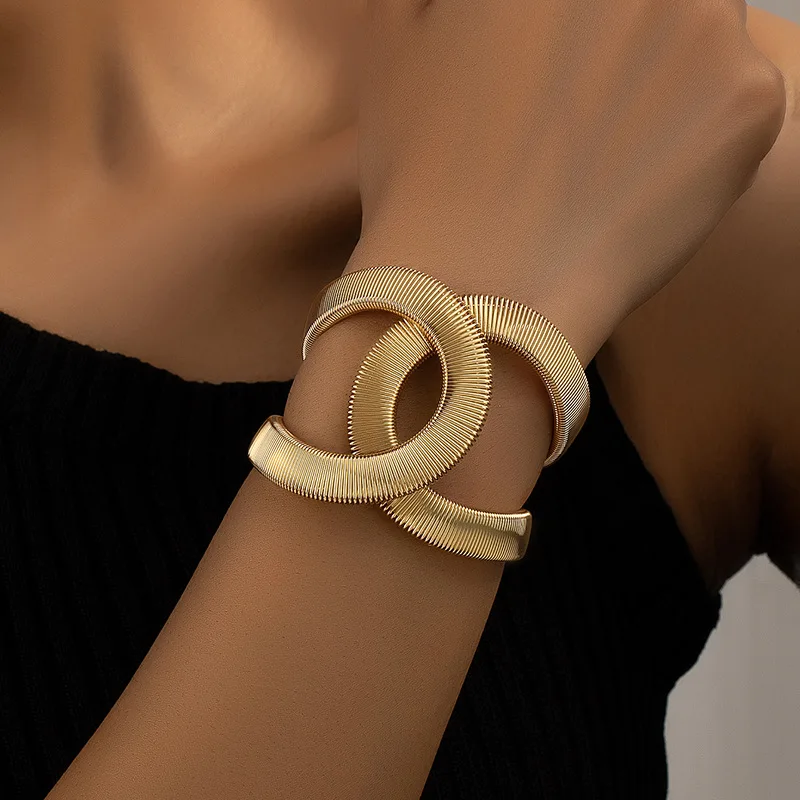 Élégant bracelet double doré