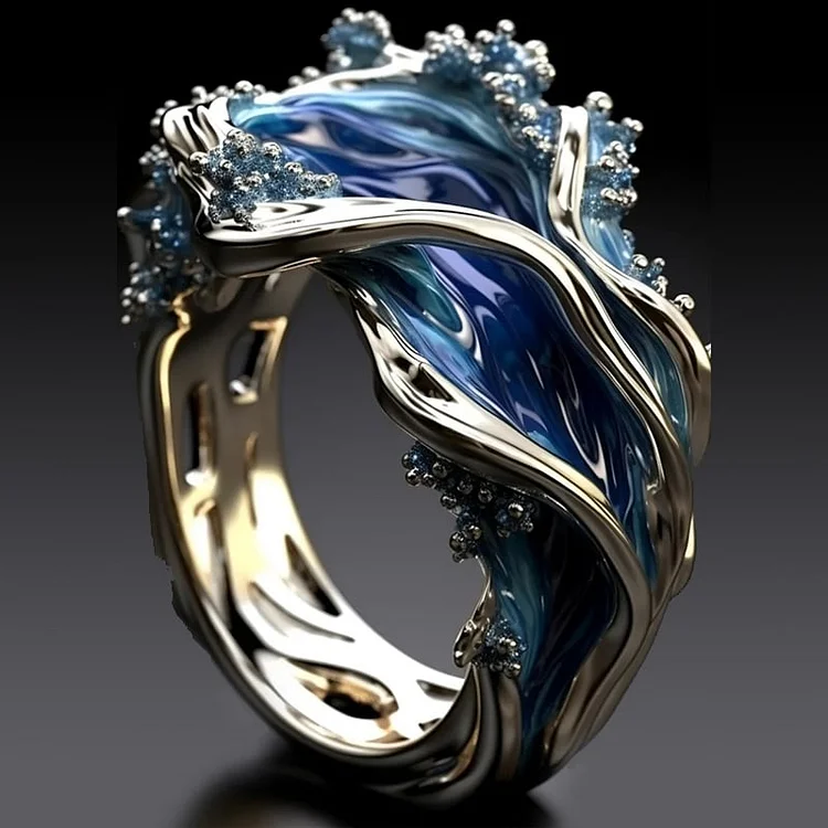 Bague Vintage Océan Doré Ondulée