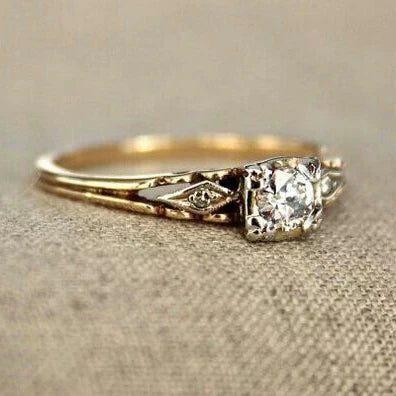 Bague en Or Fin Zirconia Vintage