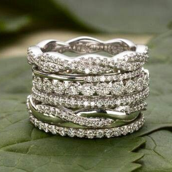 Bague en Argent Zirconia Superposée Vintage