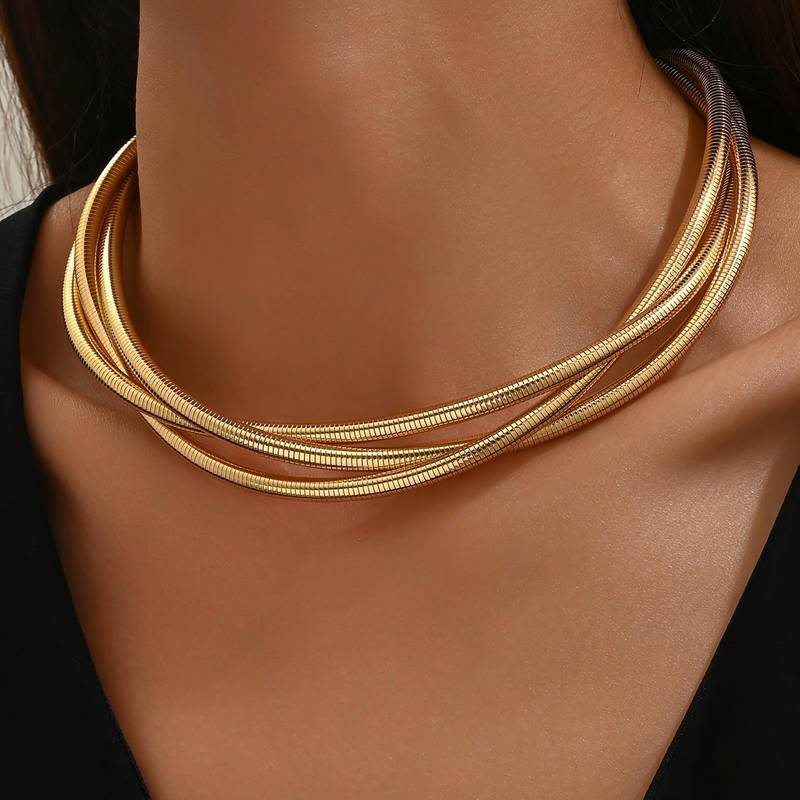 Collier Vintage Superposé Doré
