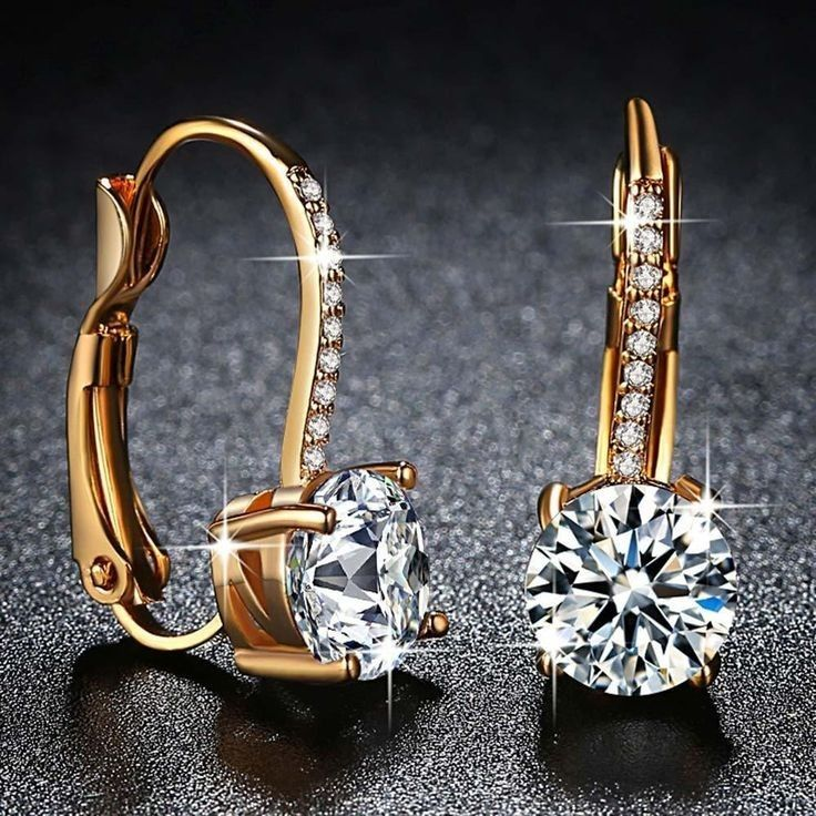 Boucles d'oreilles rondes dorées en cristal vintage