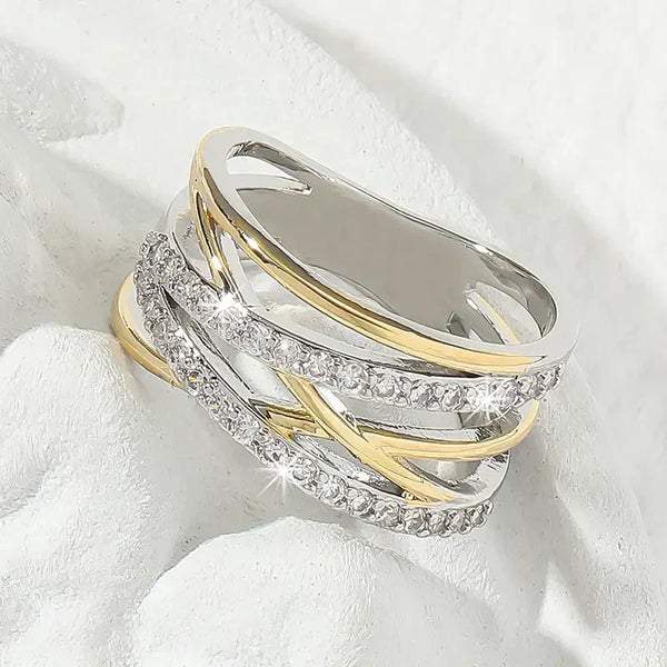Bague Zirconia Radiance ArgentOr | Or Mixte
