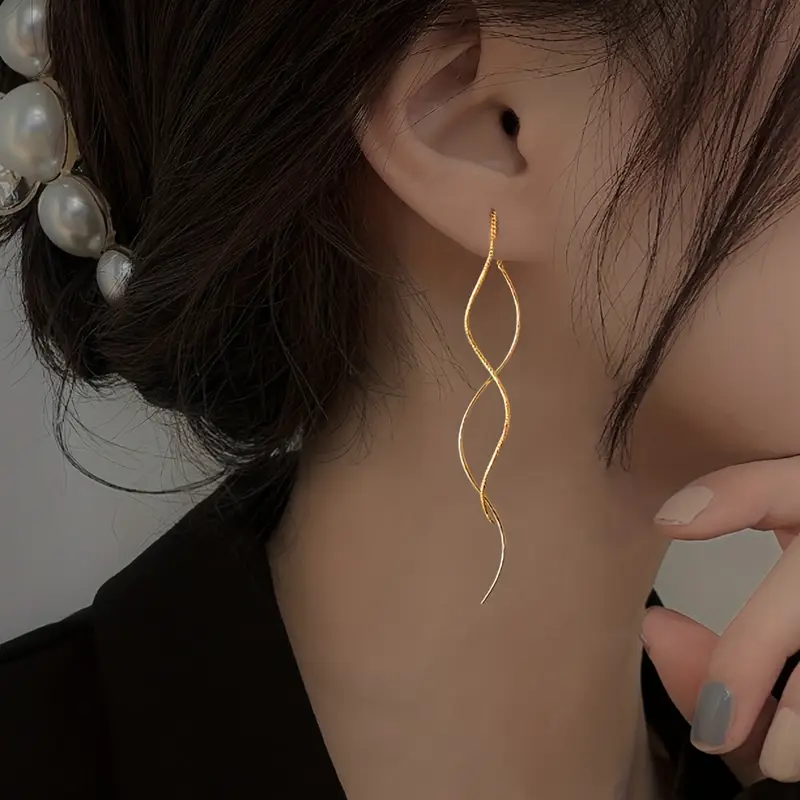Boucles d'oreilles pendantes ondulées vintage